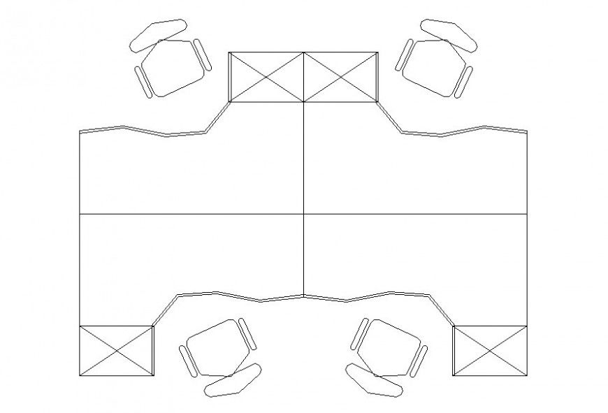 Office Table 2D CAD Block Download for AutoCAD Design