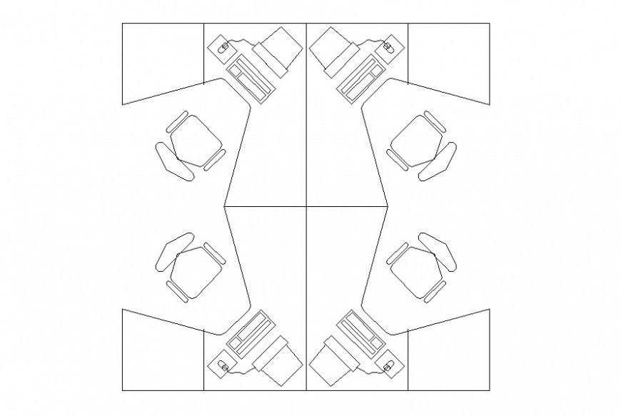 Autocad file of office table 2d block