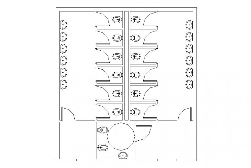 Autocad file of public toilet floor plan block