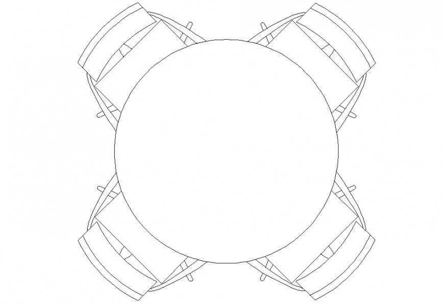 Autocad file of round table furniture block