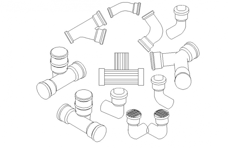 Autocad file of sanitary furniture blocks and connections details