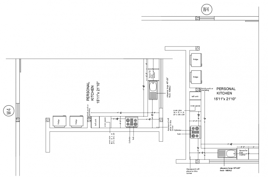 Autocad file of the 2d interior design of kitchen AutoCAD file