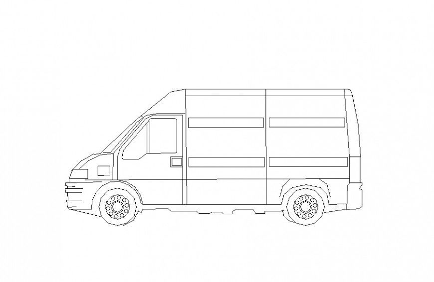 Autocad file of transport van block