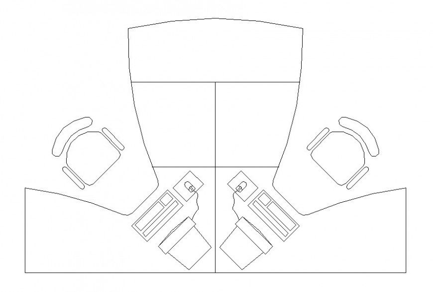 Autocad file of two nos. office table 2d block