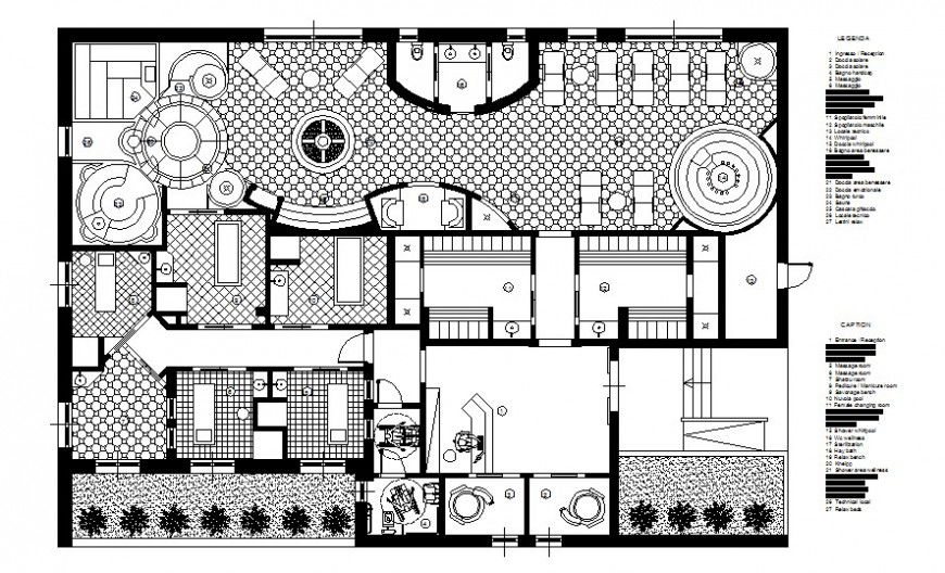 Autocad file of wellness center 2d detail