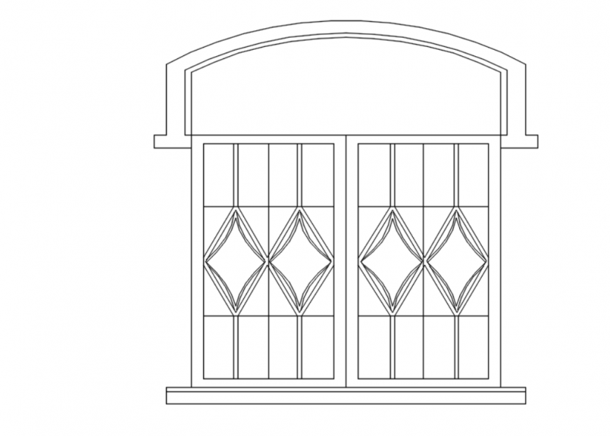 Autocad file of window elevation 2d details
