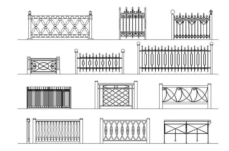 Autocad file of wrought iron railing block
