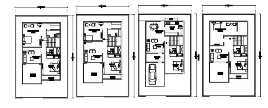 Autocad files of row house plan