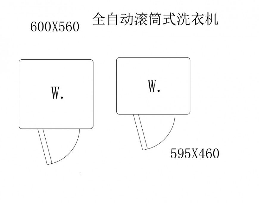 Automatic drum washing machine CAD plan