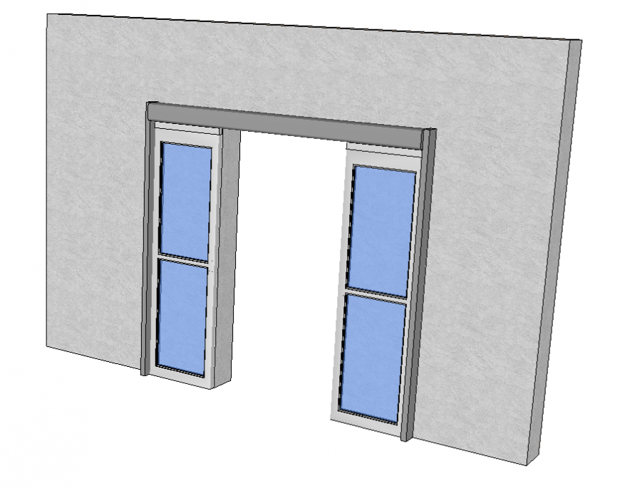 Automatic sliding doors 3d model Sketch-up file