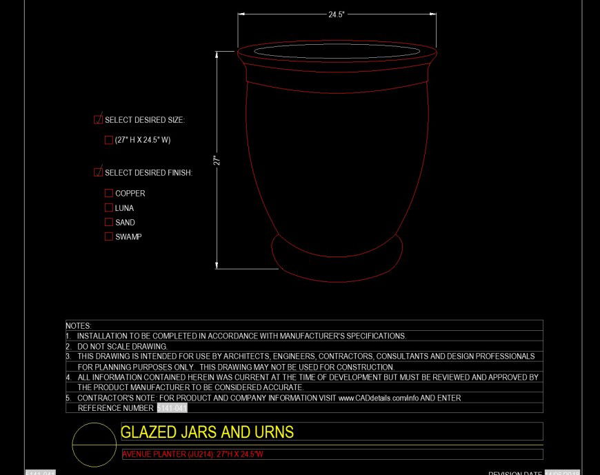 avenue planter detail drawing in dwg fle.