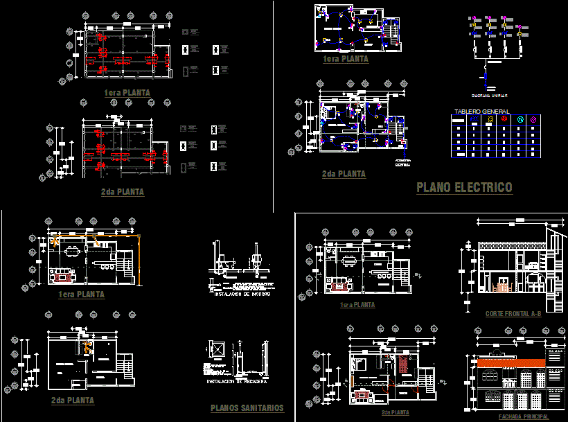 Family Housing AutoCAD File with Complete 2D Architectural Drawings