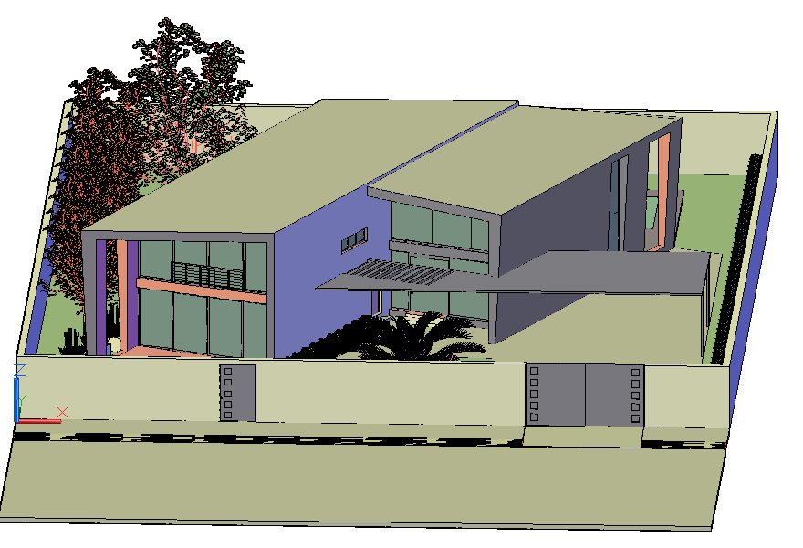 Modern 3D Home CAD Design with Elevation, Layout, and Site Planning