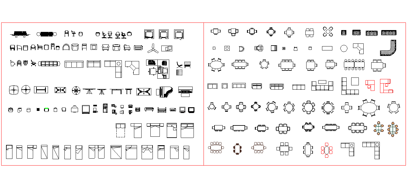 Furniture CAD Blocks DWG Drawing for Interior and Layout Design