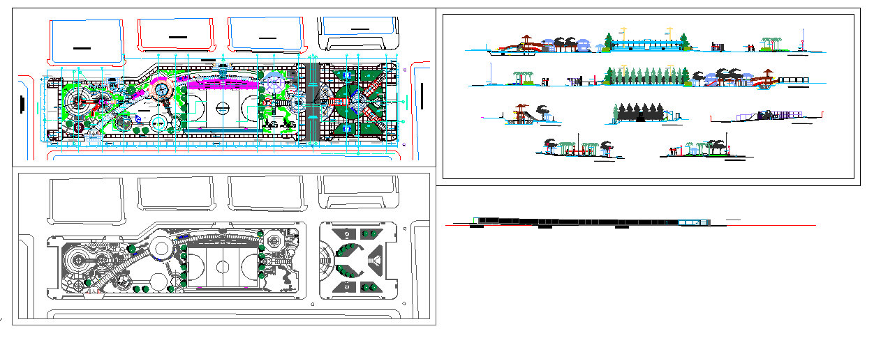 Sport Centre Detail Drawing with Floor Plan and Landscape Layout