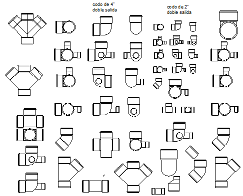 UPVC SWR Pipes 2D CAD Drawing with Front View Layout in DWG Format