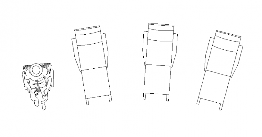 Back rest beach chair blocks details dwg file