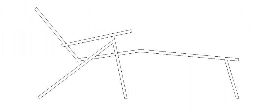 Back rest chair side elevation block drawing details dwg file