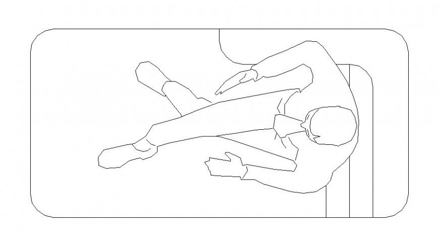 Back rest chair top view 2d elevation block details dwg file