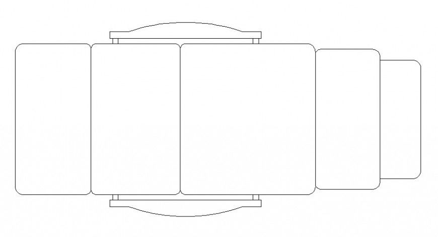 Backrest chair top view elevation cad block details dwg file