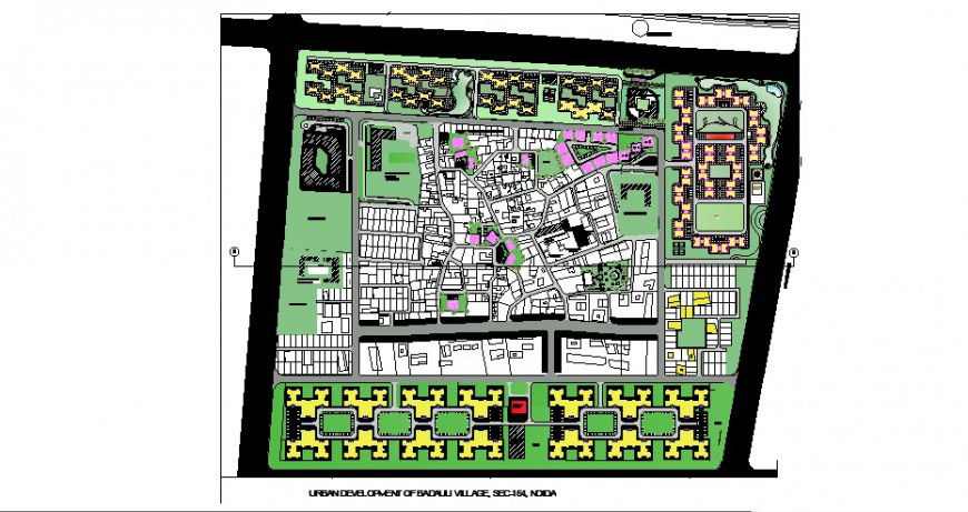 Badauli village urban development plan cad drawing details dwg file