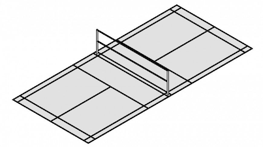 Badminton court ground details 3d model revit file