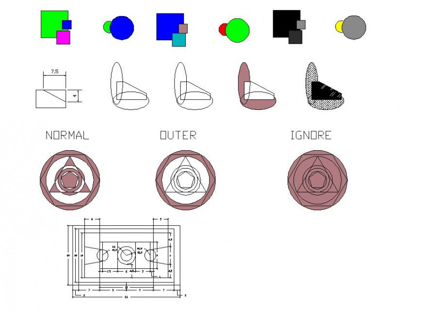 Badminton plan and section detail dwg file