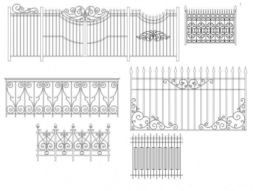 Balcony Herrera elevation plan dwg file