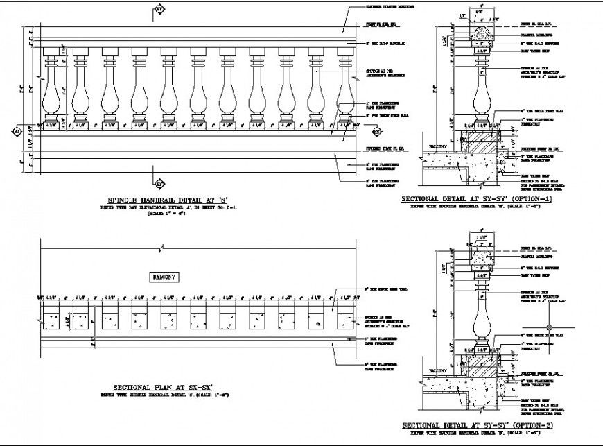 Balcony railing design file details
