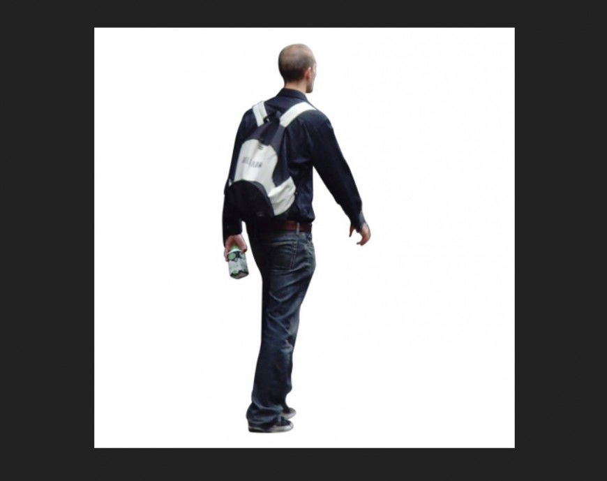 Bald man CAD blocks detail 3d model layout photo file