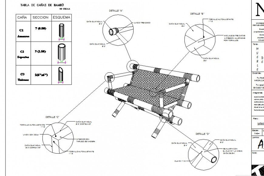 Bamboo Gray Table Detailed CAD DWG Drawing File for Download