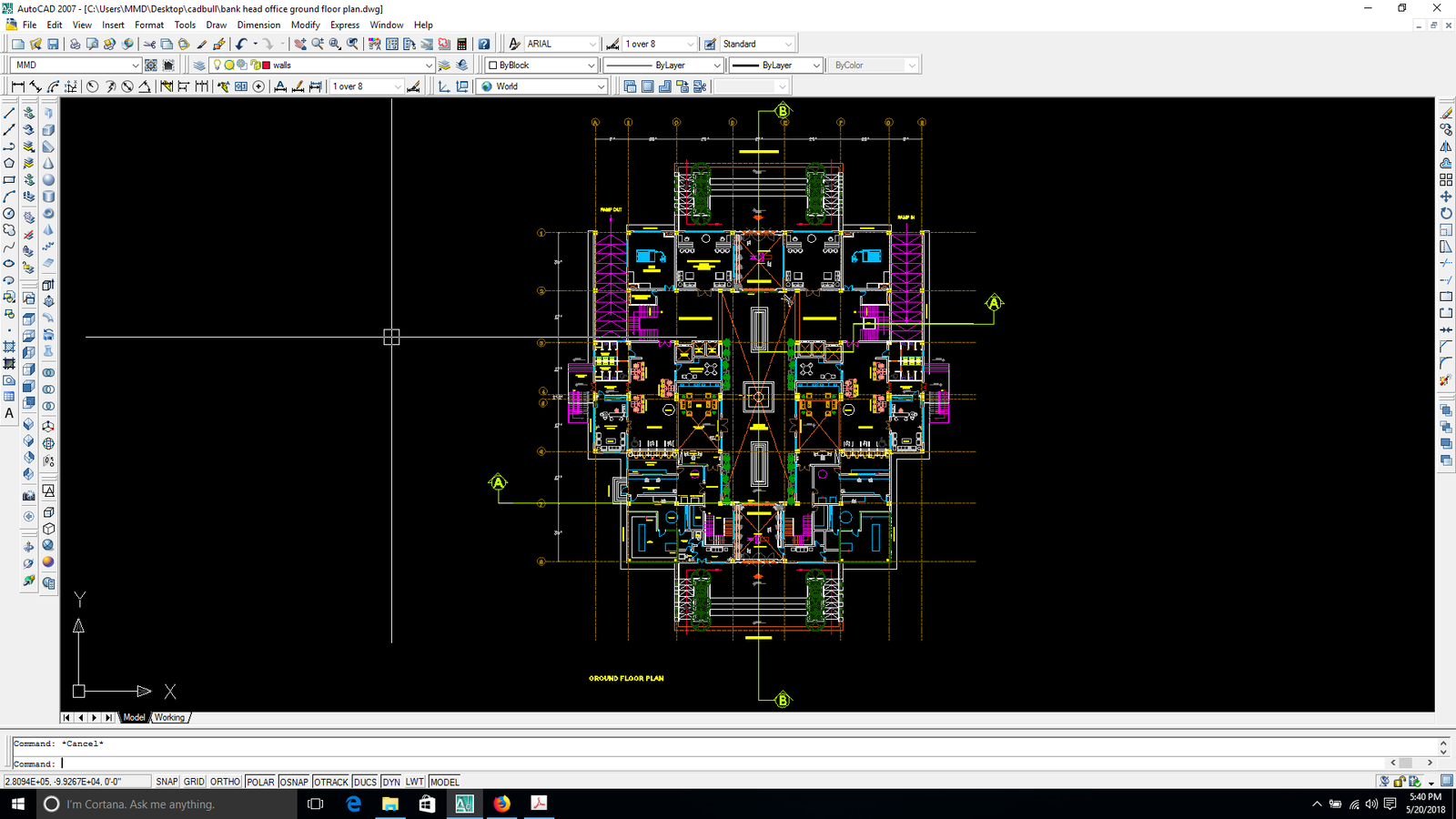 bank head office ground floor plan