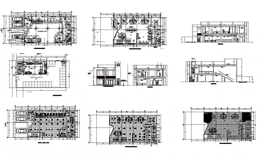 Bank floor plan architectural view in auto cad file