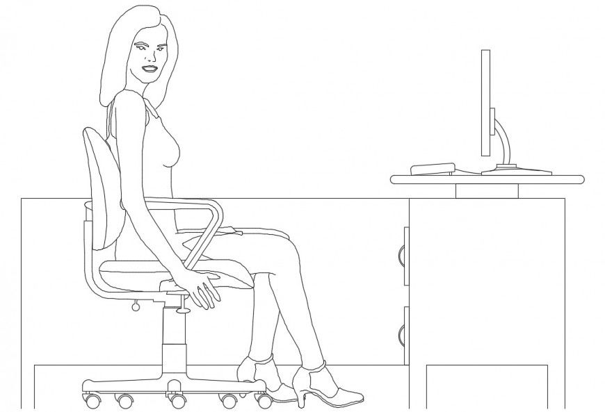 Bank front desk furniture blocks cad drawing details dwg file