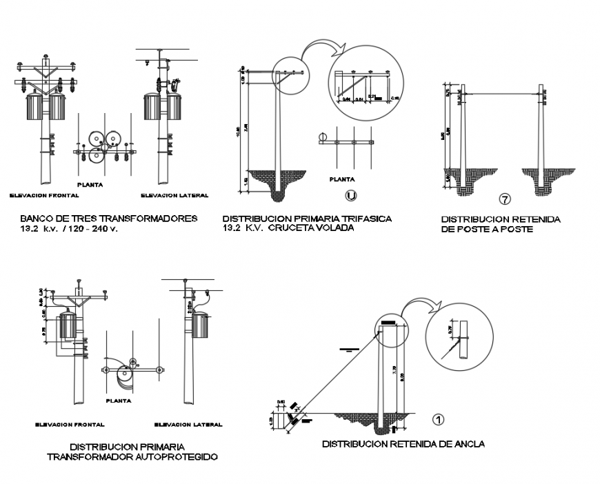 Bank Of 3 Ct DWG Detail for AutoCAD format