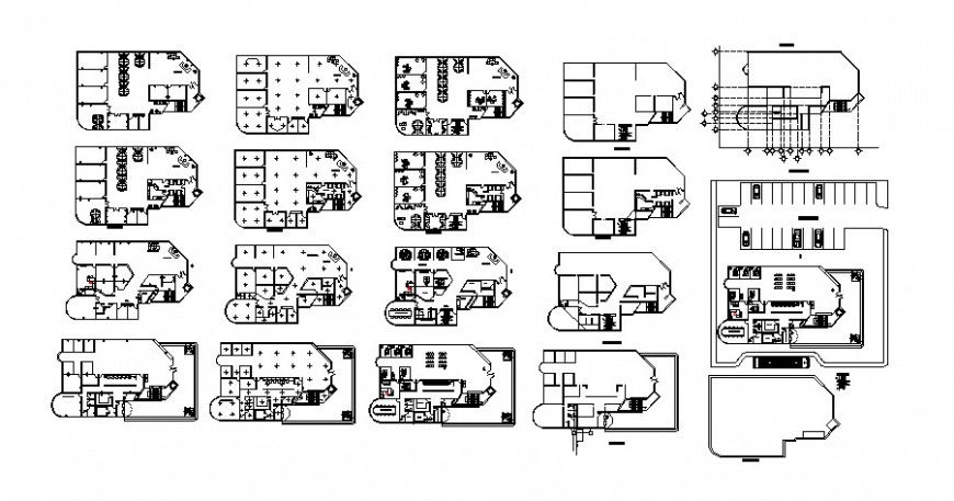Bank office building departments layout plan cad drawing details dwg file