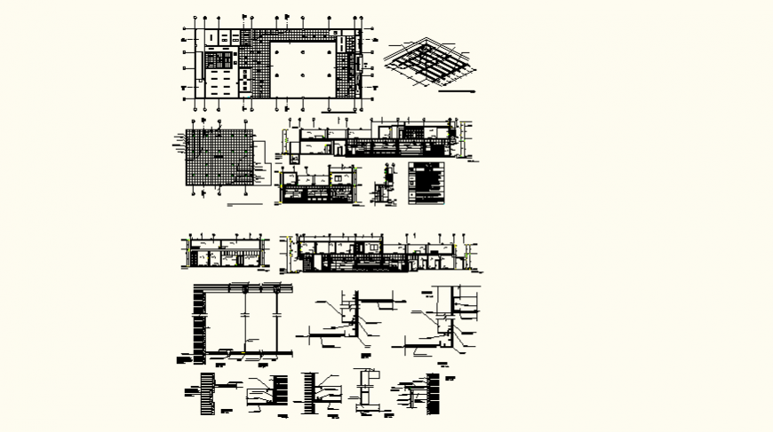 Bank office detail plan and elevation layout file