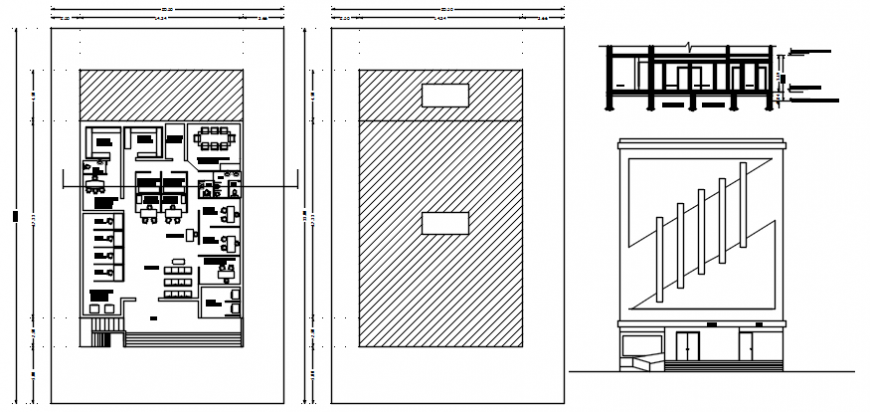 Bank plan and elevation in AutoCAD file
