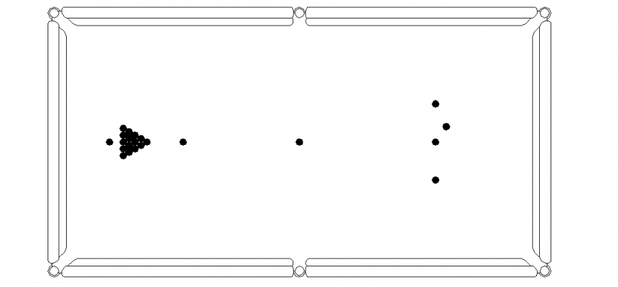 Bar billiard table plan design with sports area view dwg file