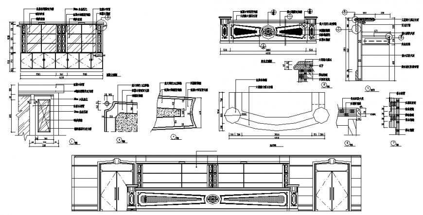 Bar Design CAD Detailing plan, elevation and section autocad file