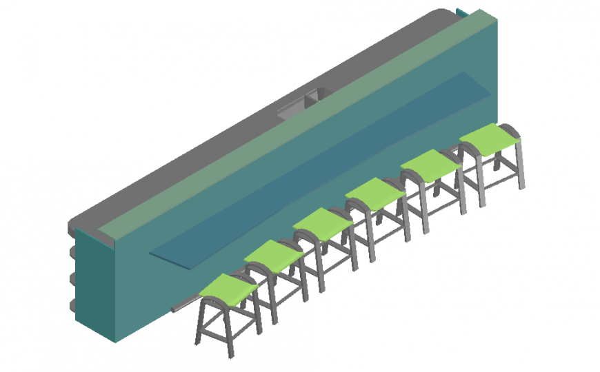 Bar platform seating arrangement with chairs