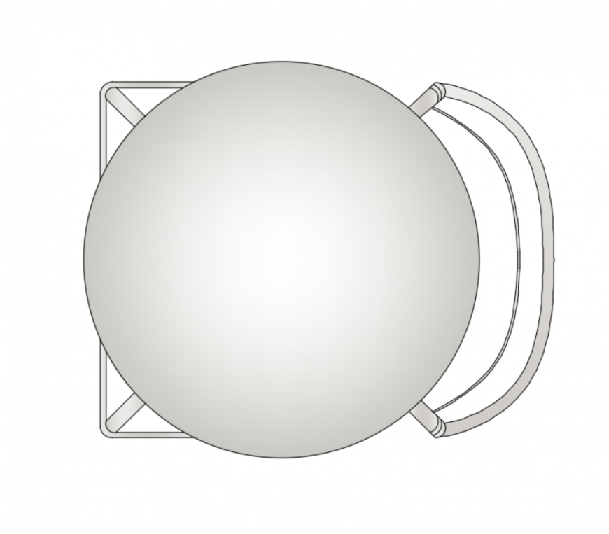 Bar stool chair 3d top view cad block design dwg file