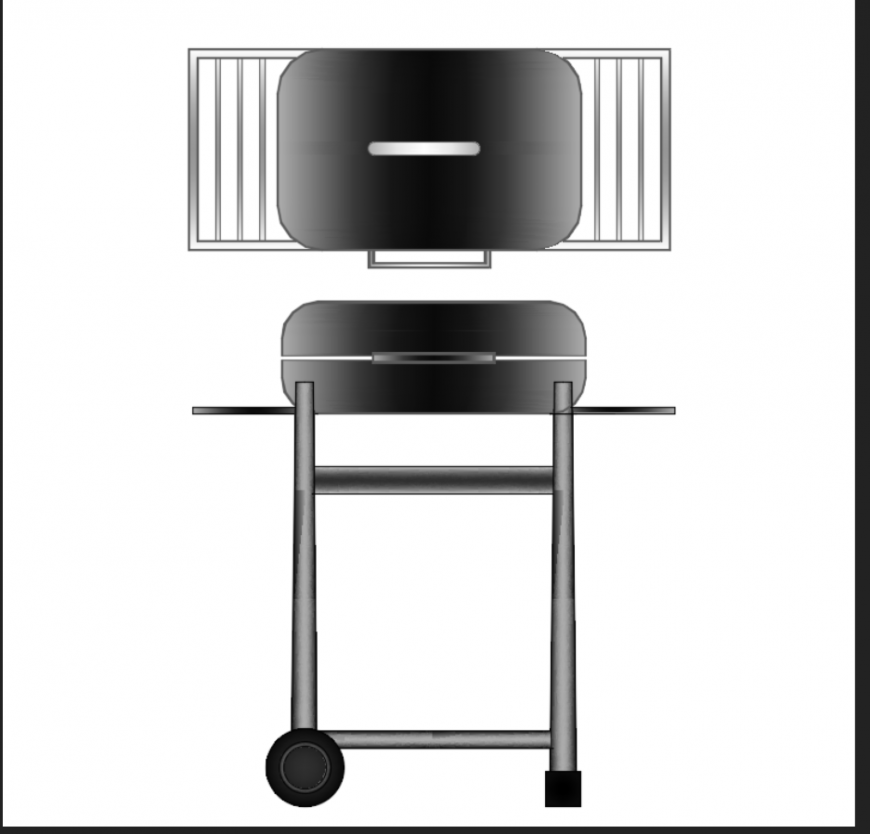 Barbecue fire place grill 3d cad drawing dwg file