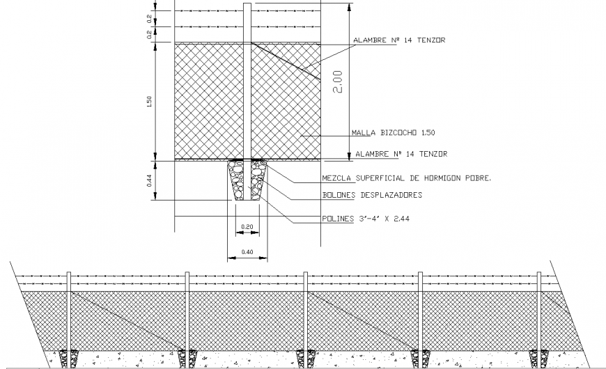 Barbed Wire Fence Layout DWG for Precise CAD Drawing and Planning