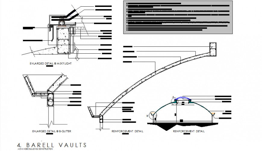 Barell vaults section plan