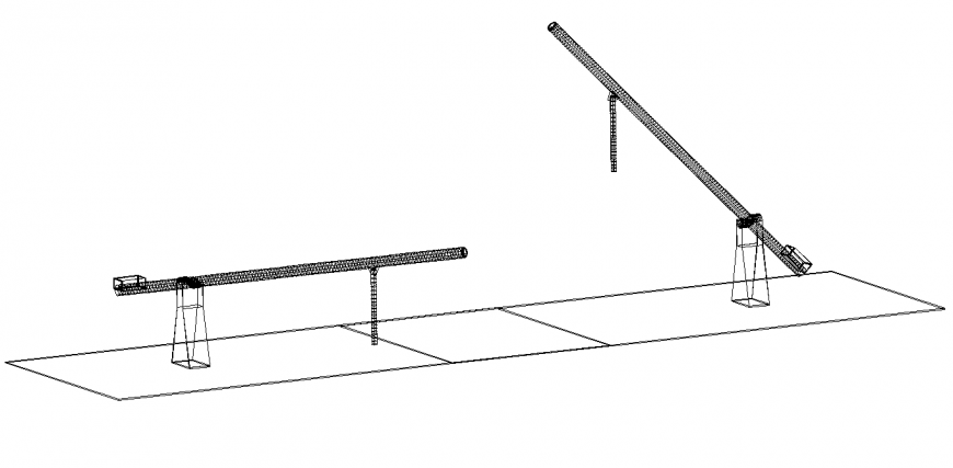 Barrier for transportation detail elevation 2d view autocad file