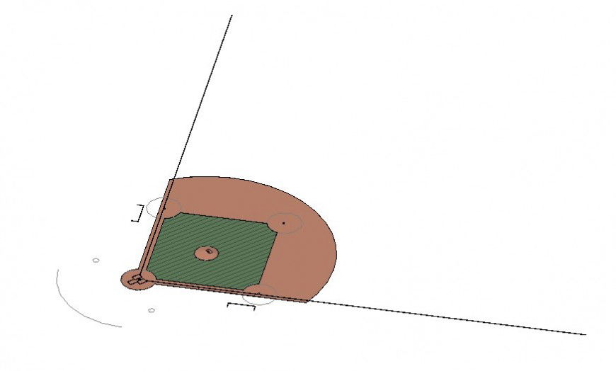 Baseball field court ground details drawings Revit file