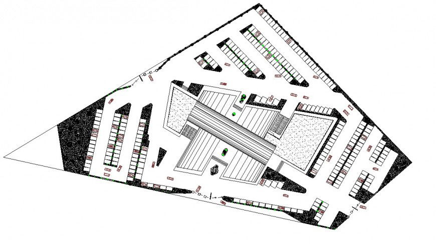 Basement car parking commercial building plan autocad file