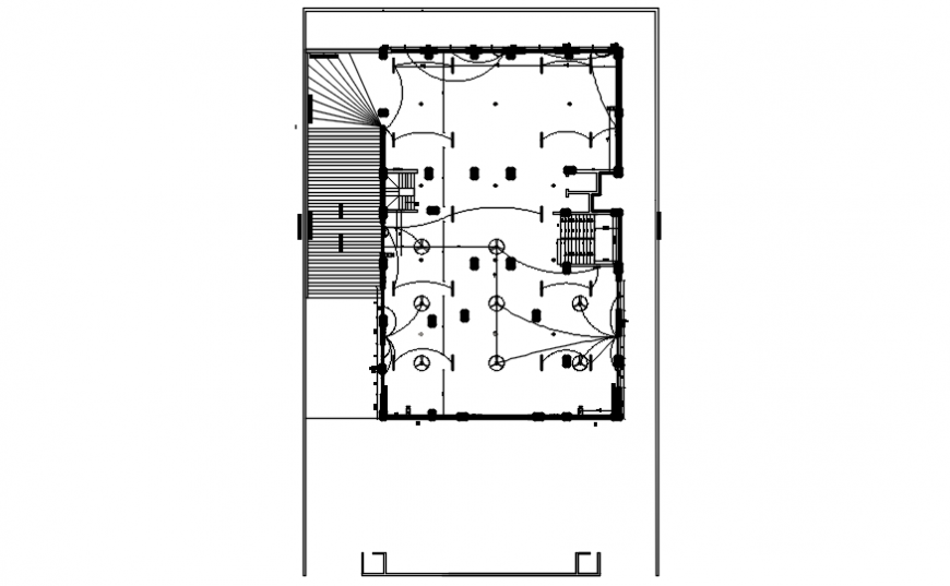 Basement electrical layout plan drawing details for office dwg file
