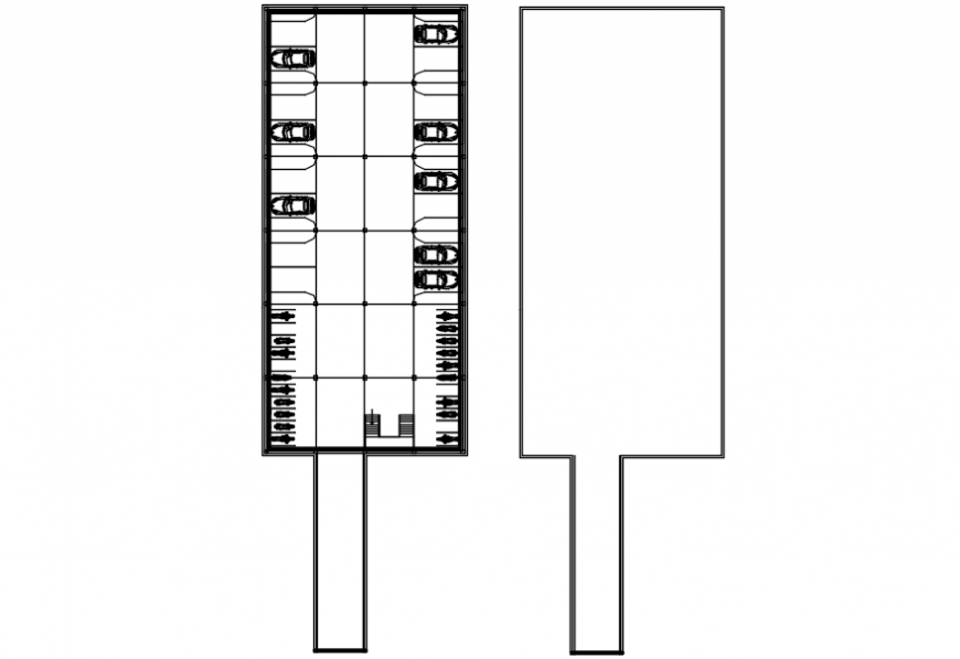 Basement floor distribution details for college dwg file